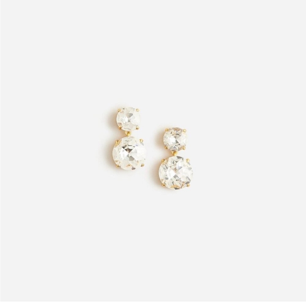 J. Crew Round Sparkly Faceted-crystal drop earrings